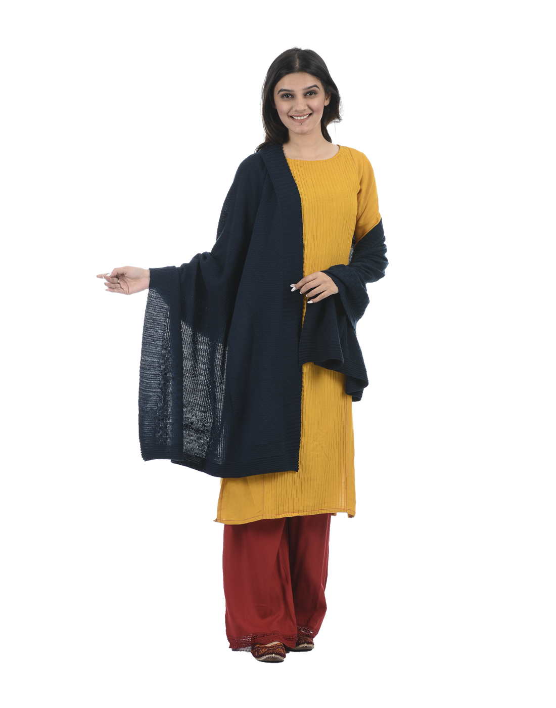 Portobello Wome Casual Wear Navy Blue Shawl